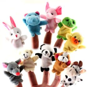 10 Pcs/Lot Mini Funny Soft Plush Toys Cartoon Biological Animal Finger Puppet For Child Baby Favor Dolls