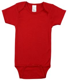 Red Interlock Short Sleeve Bodysuit Onezie (Color: Red, size: medium)
